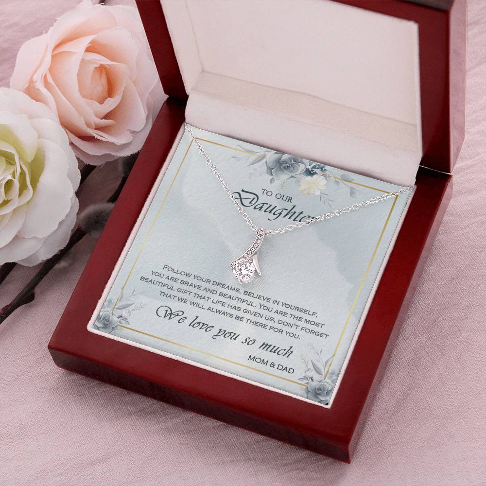 Alluring Beauty Necklace To Your Daughter – From Mom & Dad With Love – Jewelry Gift B2d3t3 Alluring Beauty Necklace