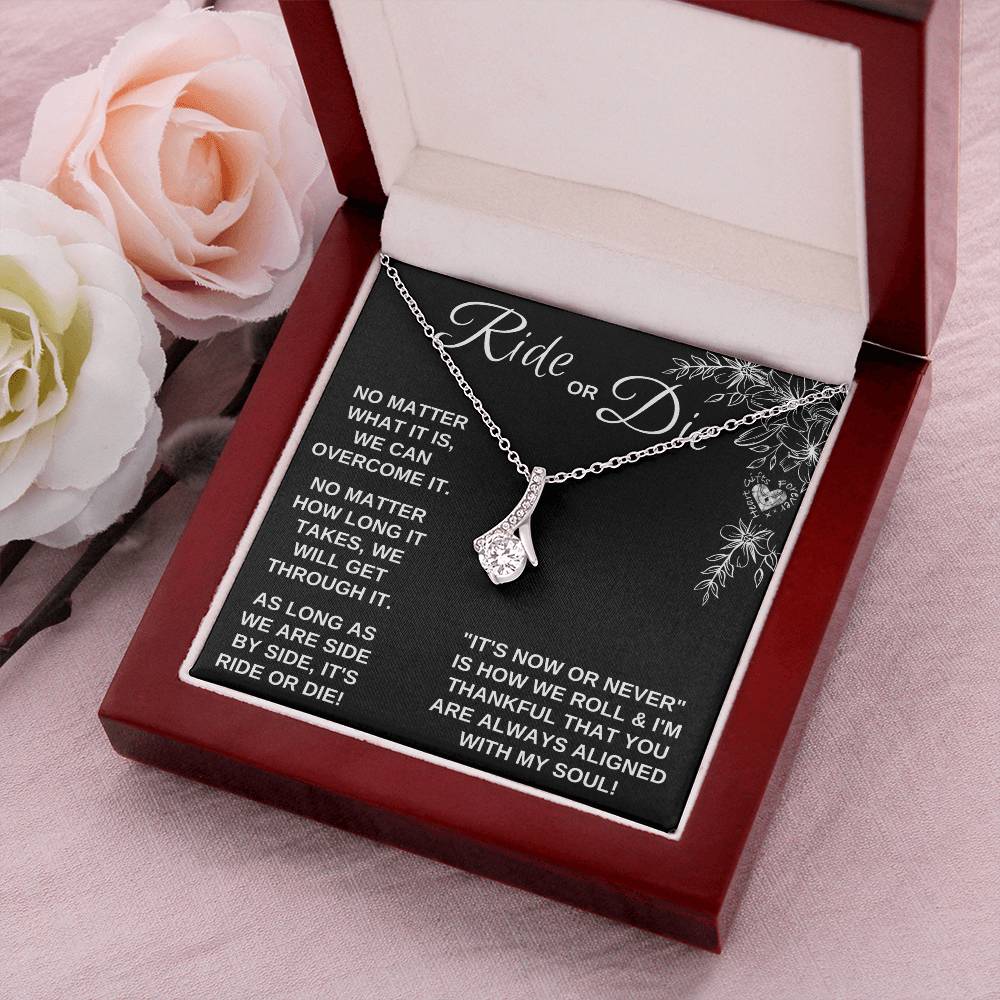 Ride Or Die Ribbon Necklace For Soulmate Alluring Beauty Necklace
