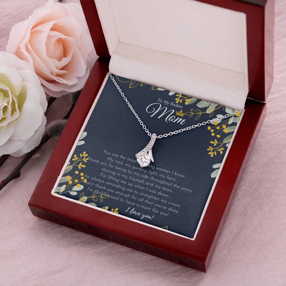 To My Badass Mom Necklace  Badass Mom Gift  Mother’S Day Gift  Birthday Gift  Gift From Daughter  Gift From Son - Alluring Beauty Necklace