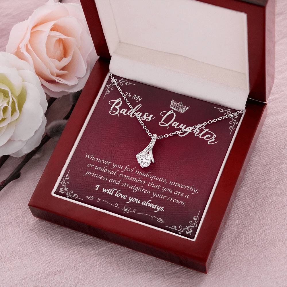 To My Badass Daughter Luxury Necklace 1 Alluring Beauty Necklace