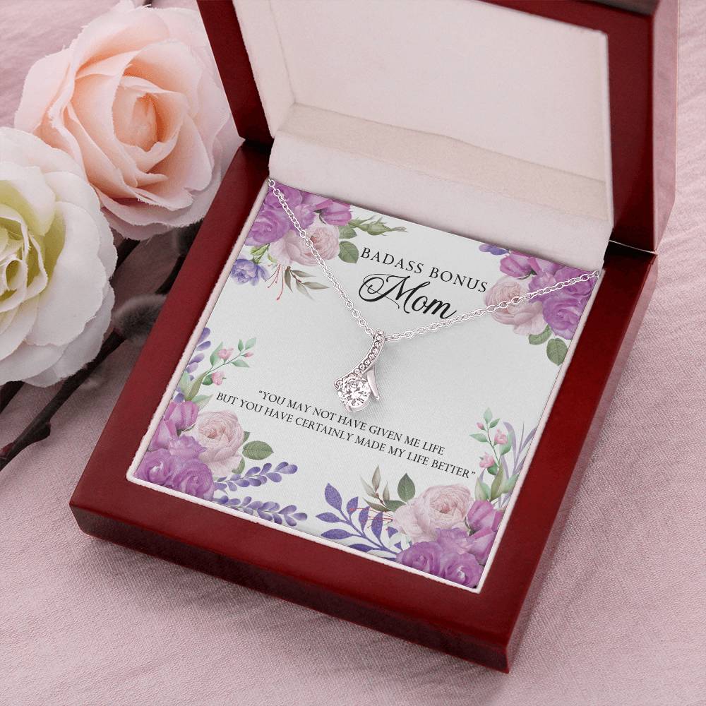 To My Badass Bonus Mom Alluring Beauty Necklace