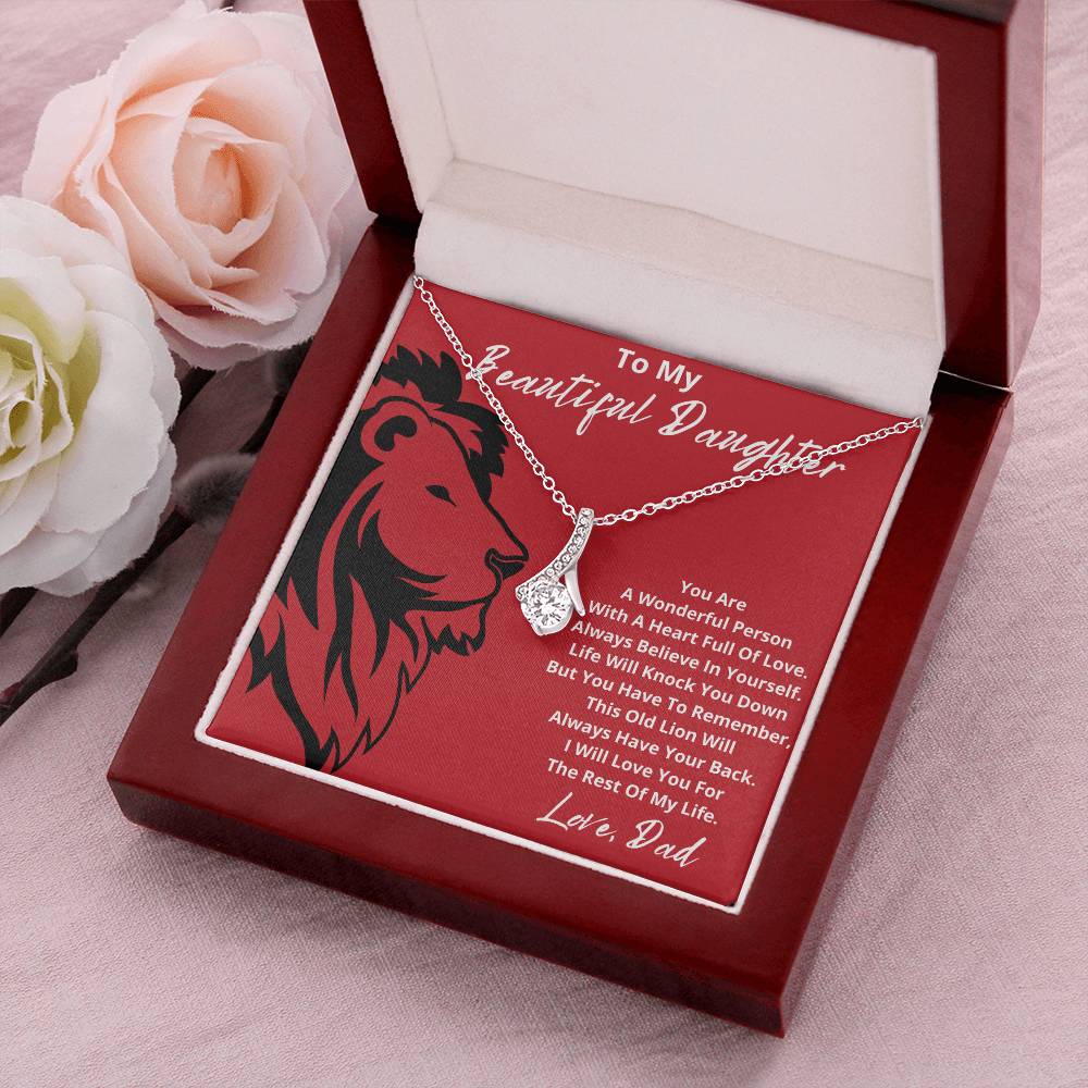 To My Beautiful Daughter  You Are A Wonderful Person With A Heart Full Of Love Alluring Beauty Necklace