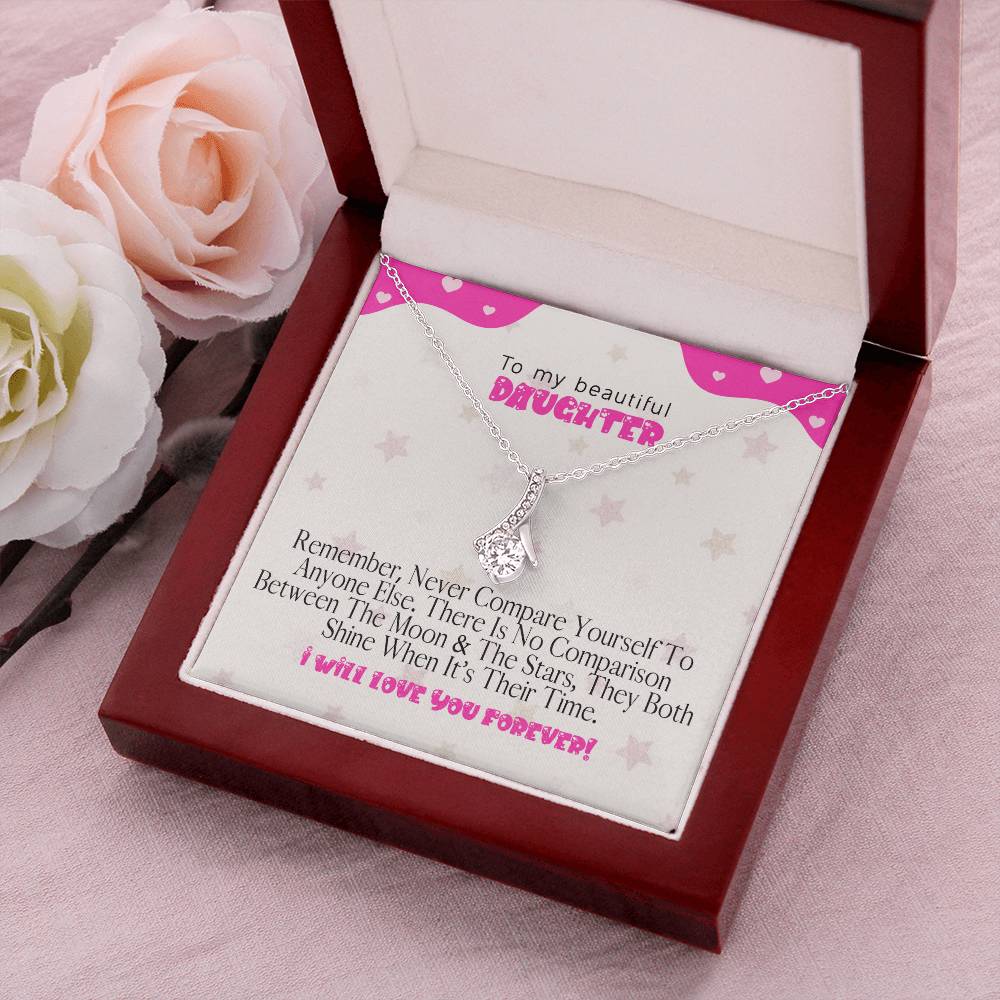 To My Beautiful Daughter - The Perfect Gift For Your Daughter Mom Daughter Necklace Daughter Birthday Gift Daughter Graduation Alluring Beauty Necklace