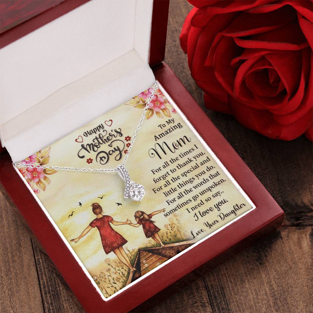 To My Amazing Mom I Love You Alluring Beauty Necklace
