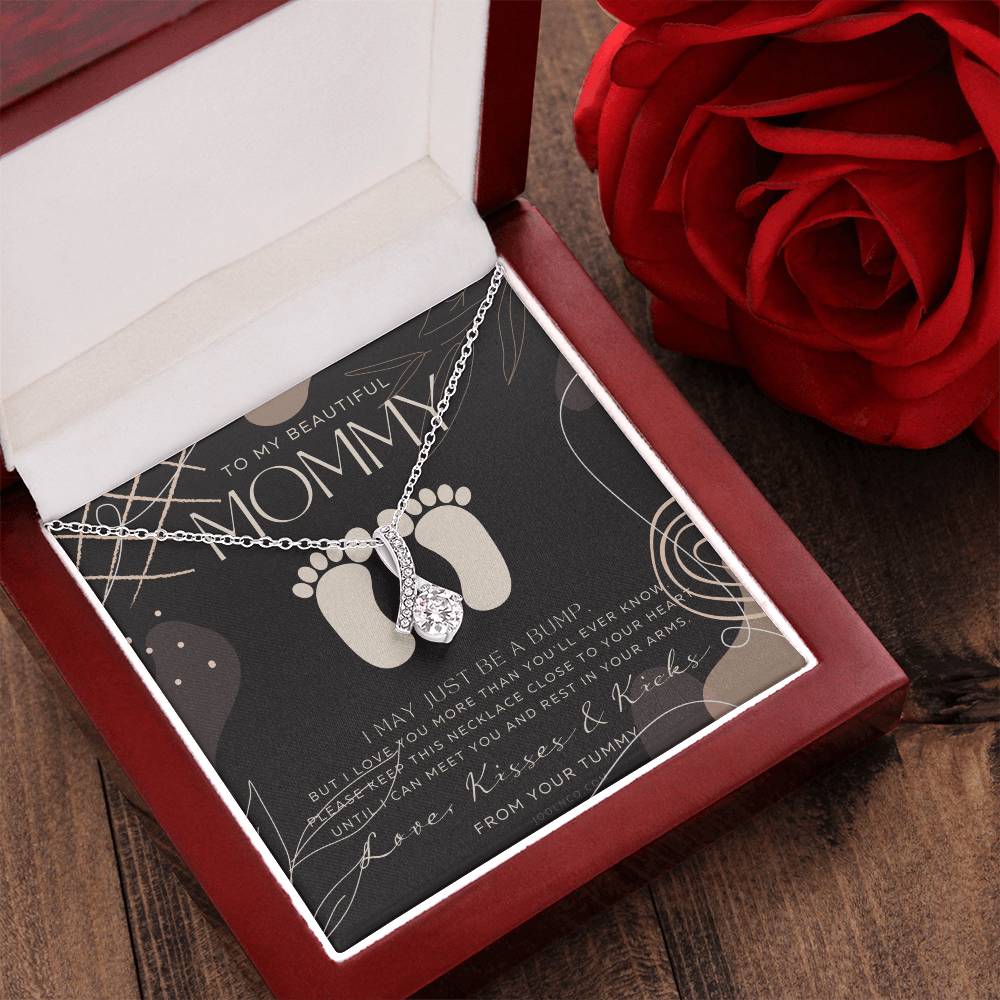 Mom To Be Gift  New Mommy Gift Necklace  Pregnant Wife Gift  I May Just Be A Bump But I Love You  To Mummy From Bump  To Mommy To Be Alluring Beauty Necklace