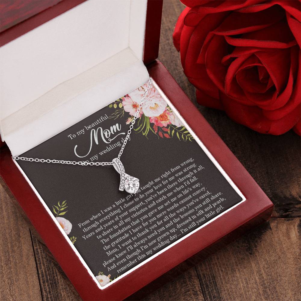 To My Beautiful Mom On My Wedding Day Alluring Beauty Necklace Mother Of The Bride Necklace From Bride Eternity Necklace Mom Of Bride Wedding Gift Alluring Beauty Necklace