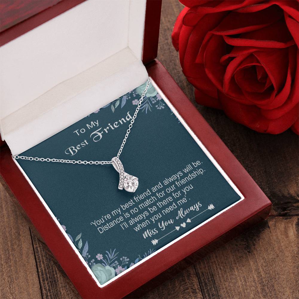 To My Bestfriend - Miss You Always-  925 Sterling Silver Pendant Alluring Beauty Necklace