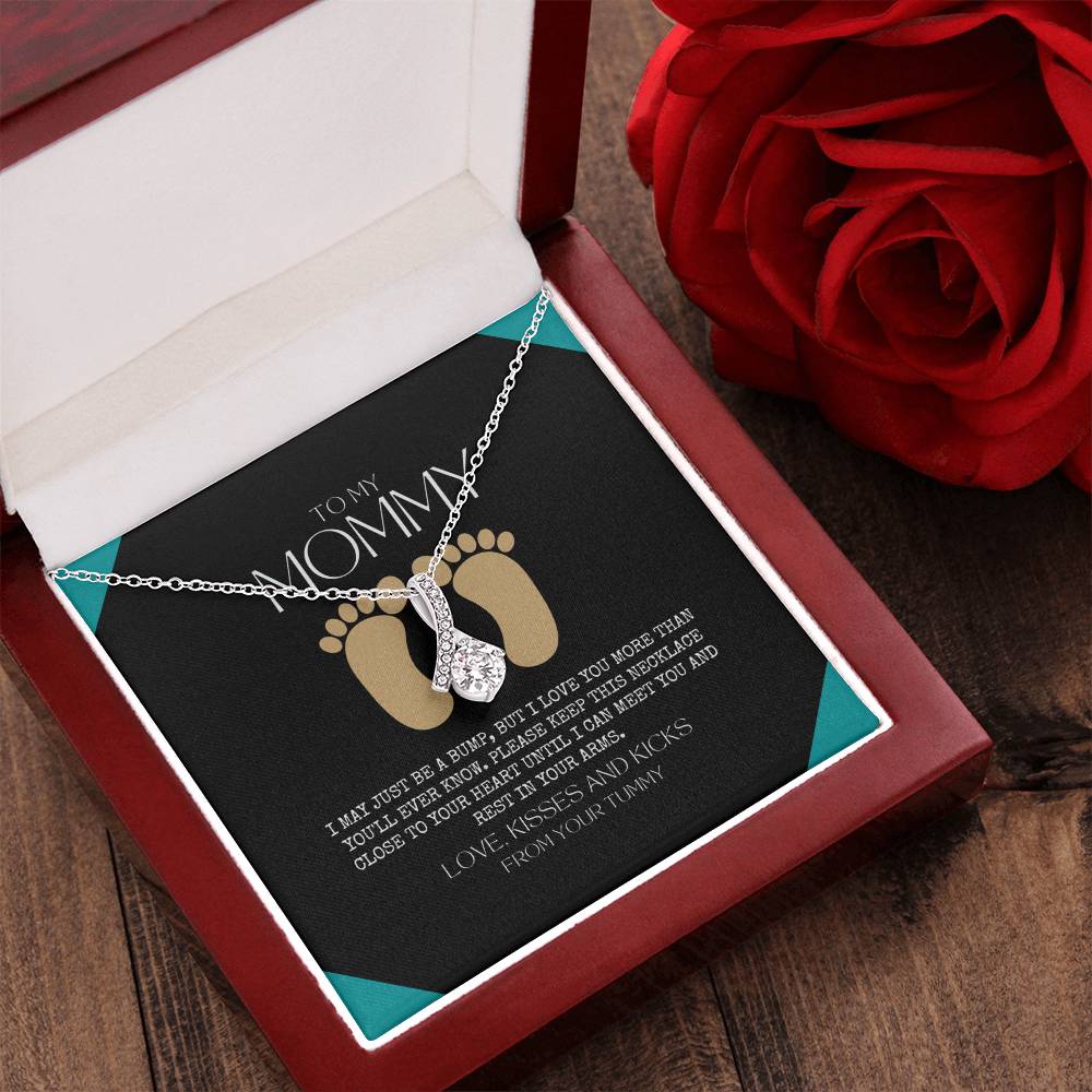 Baby Shower Gift New Mommy Necklace Pregnant Wife Gift To My Mommy I May Just Be A Bump But I Love You More Than You 1  Alluring Beauty Necklace
