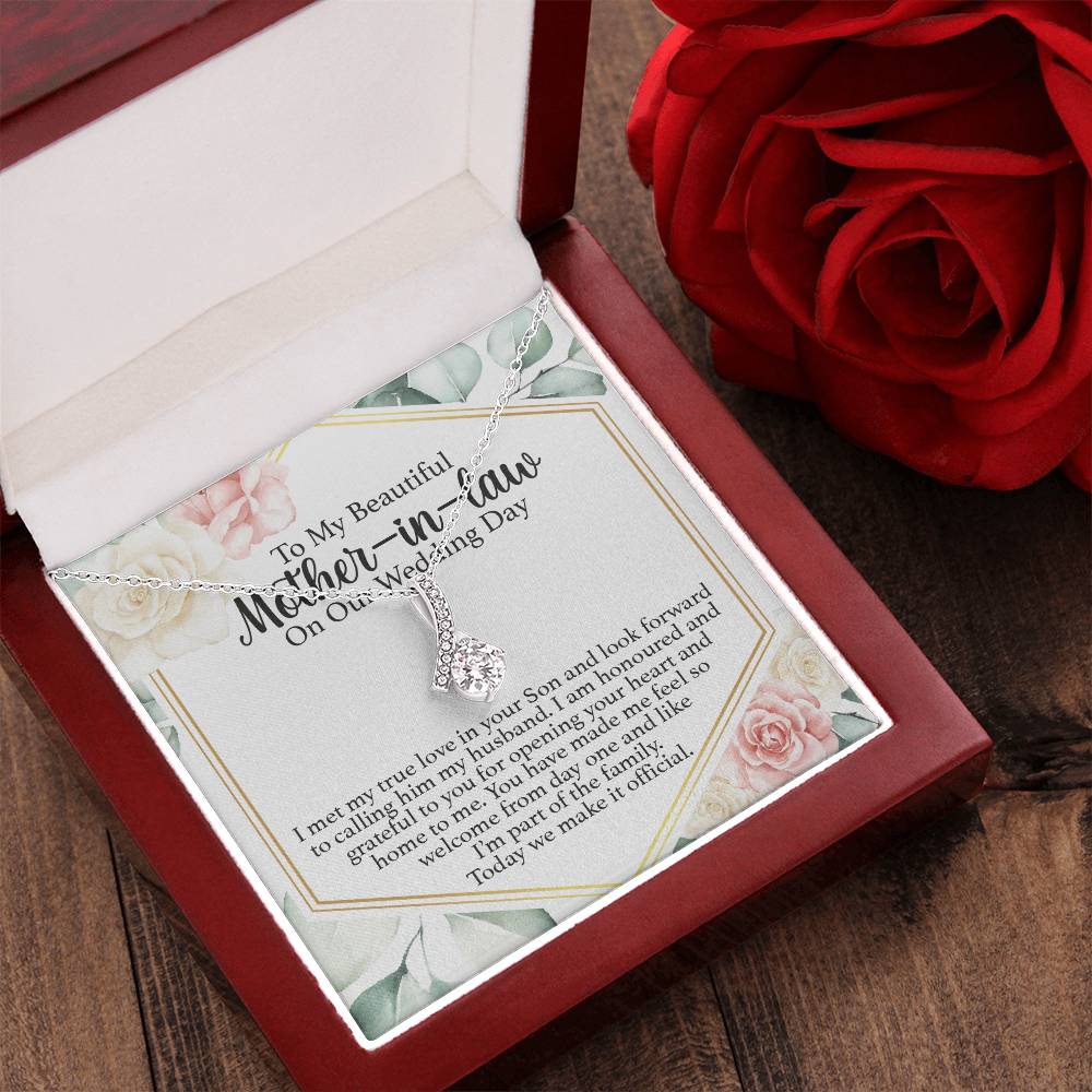 Petit Ribbon Mother In Law Wedding Gift From Bride Sentimental Gift For Mother-In-Law Mother Of Groom Wedding Gift Future Mother In Law Alluring Beauty Necklace