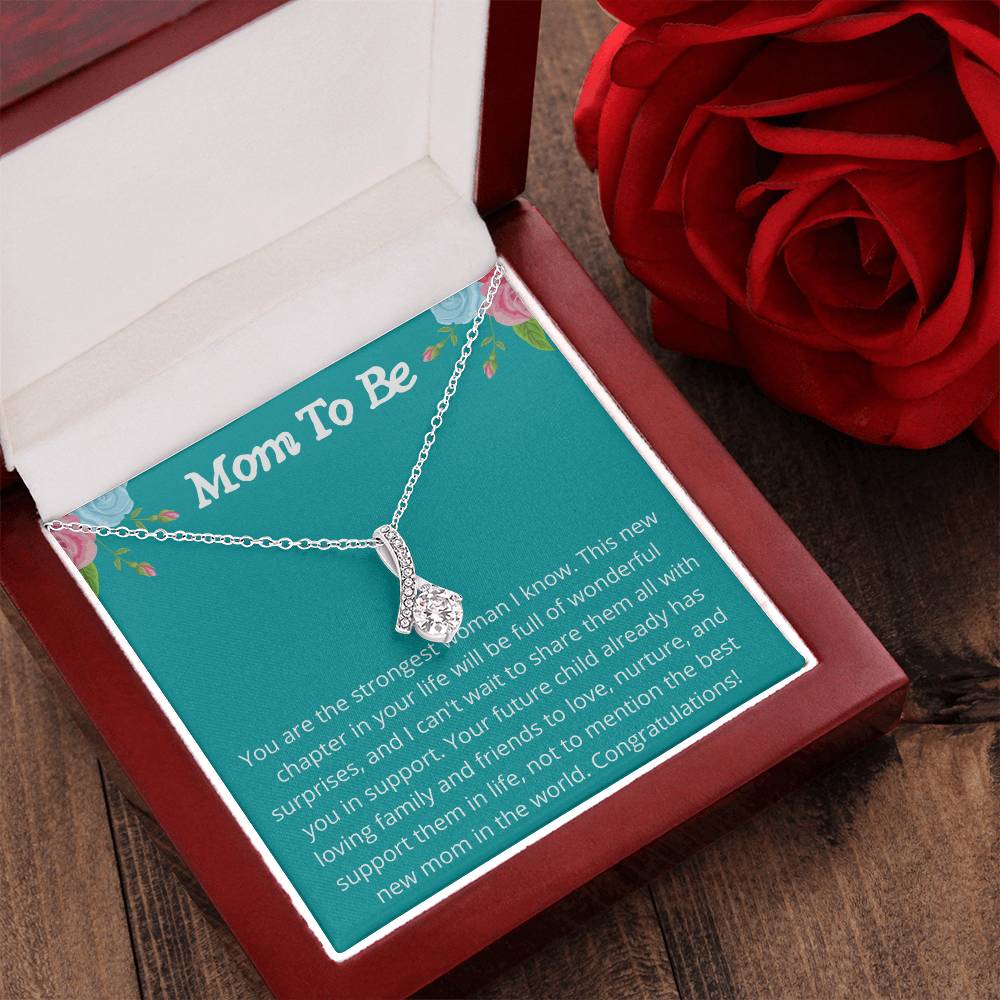 Mom To Be Sparkly Pendant Alluring Beauty Necklace