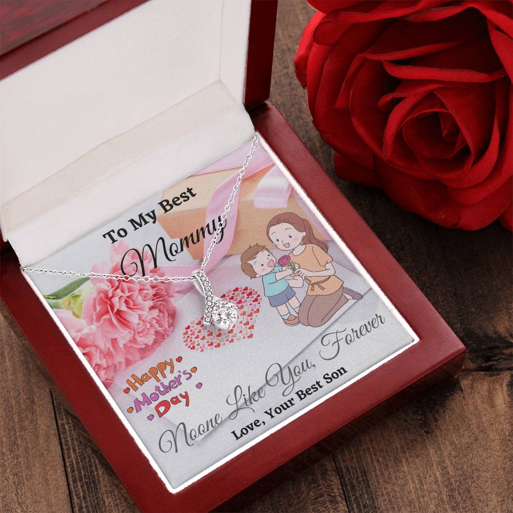 To My Best Mommy From Best Son Alluring Necklace Alluring Beauty Necklace