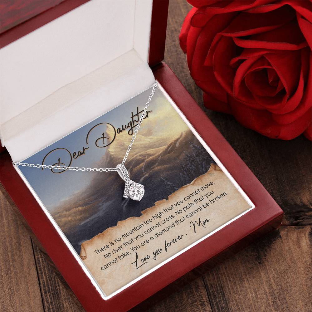 To Daughter From Mom 2 Alluring Beauty Necklace Gift Mom Alluring Beauty Necklace