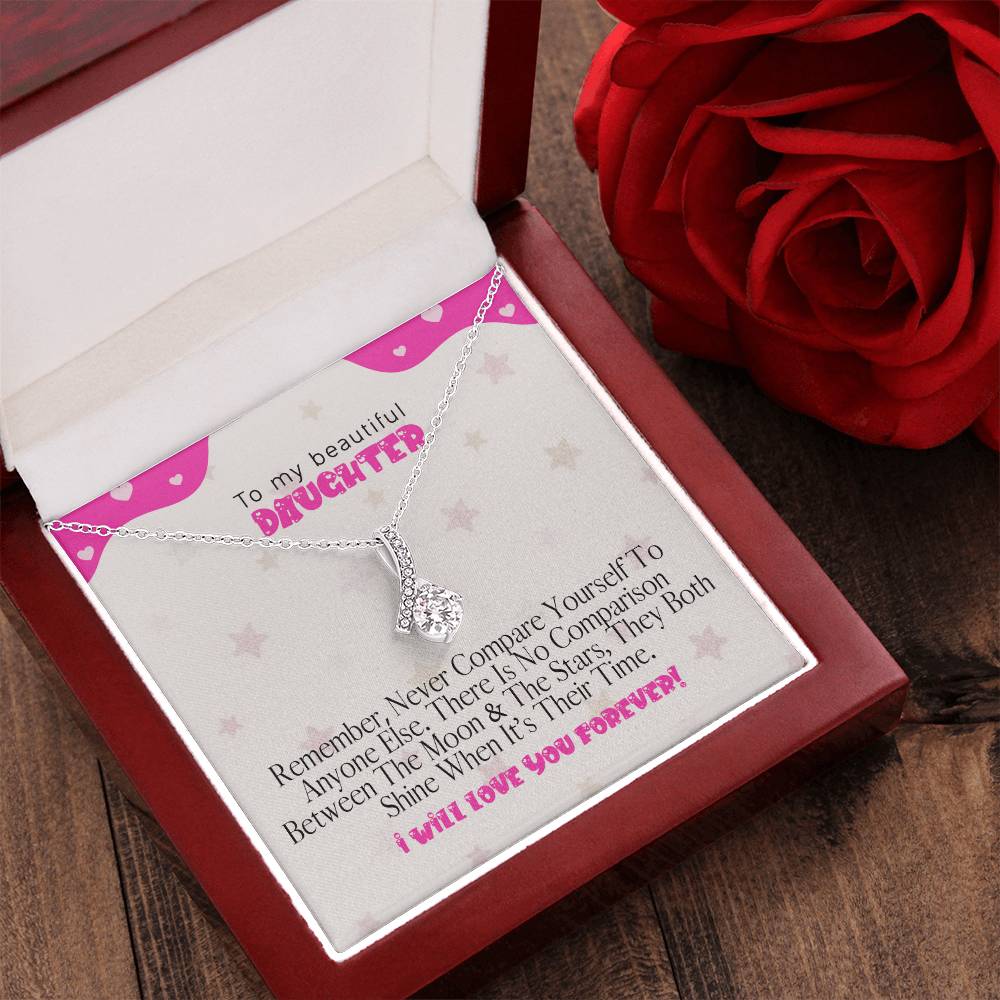 To My Beautiful Daughter - The Perfect Gift For Your Daughter Mom Daughter Necklace Daughter Birthday Gift Daughter Graduation Alluring Beauty Necklace
