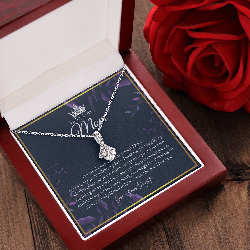 To My Badass Mom Necklace  Badass Mom Gift  Mother’S Day Gift  Birthday Gift  Gift From Daughter On Wedding Day 3 Alluring Beauty Necklace