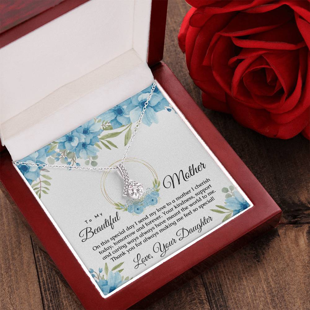 To My Beautiful Mother Gift From Daughter Alluring Beauty Necklace