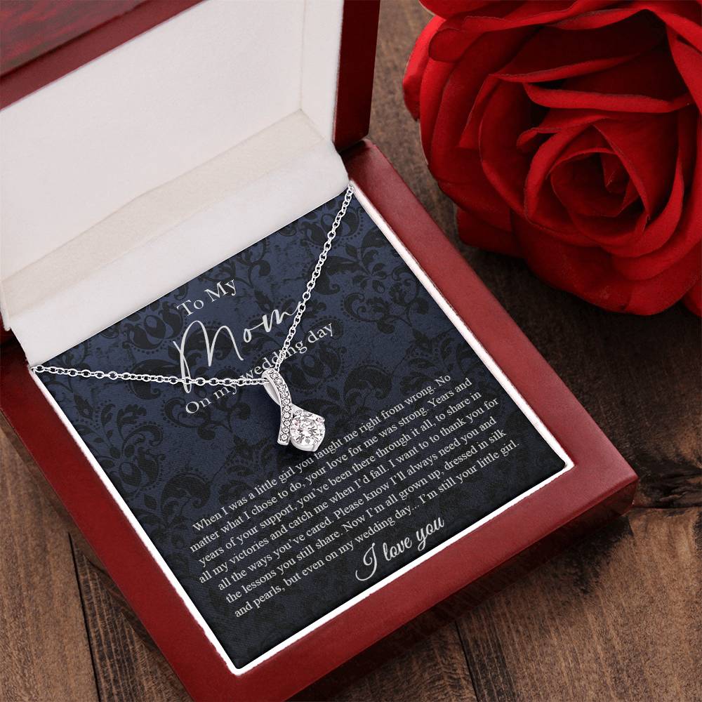 To Mom On My Wedding Day Gift From Daughter Mother Of The Bride Necklace From Bride Alluring Beauty Necklace