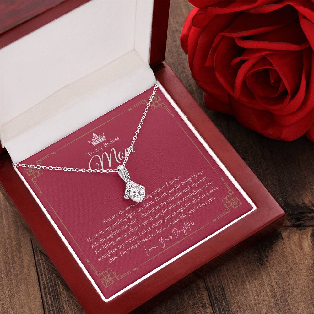 To My Badass Mom Necklace  Badass Mom Gift  Mother’S Day Gift  Birthday Gift  Gift From Daughter On Wedding Day 8 Alluring Beauty Necklace
