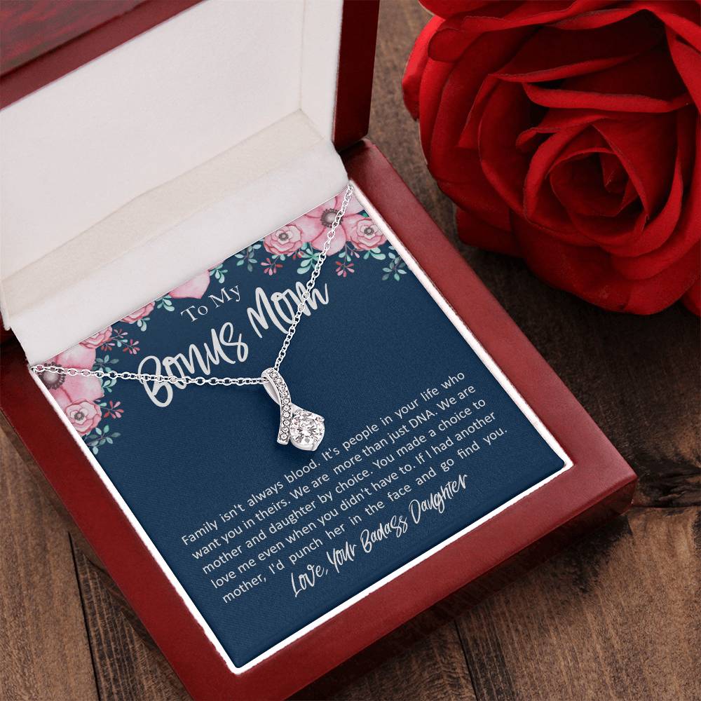 To My Bonus Mom - From Badass Daughter Alluring Beauty Necklace