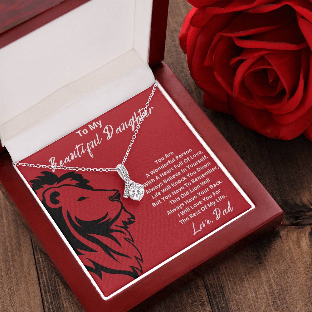To My Beautiful Daughter  You Are A Wonderful Person With A Heart Full Of Love Alluring Beauty Necklace
