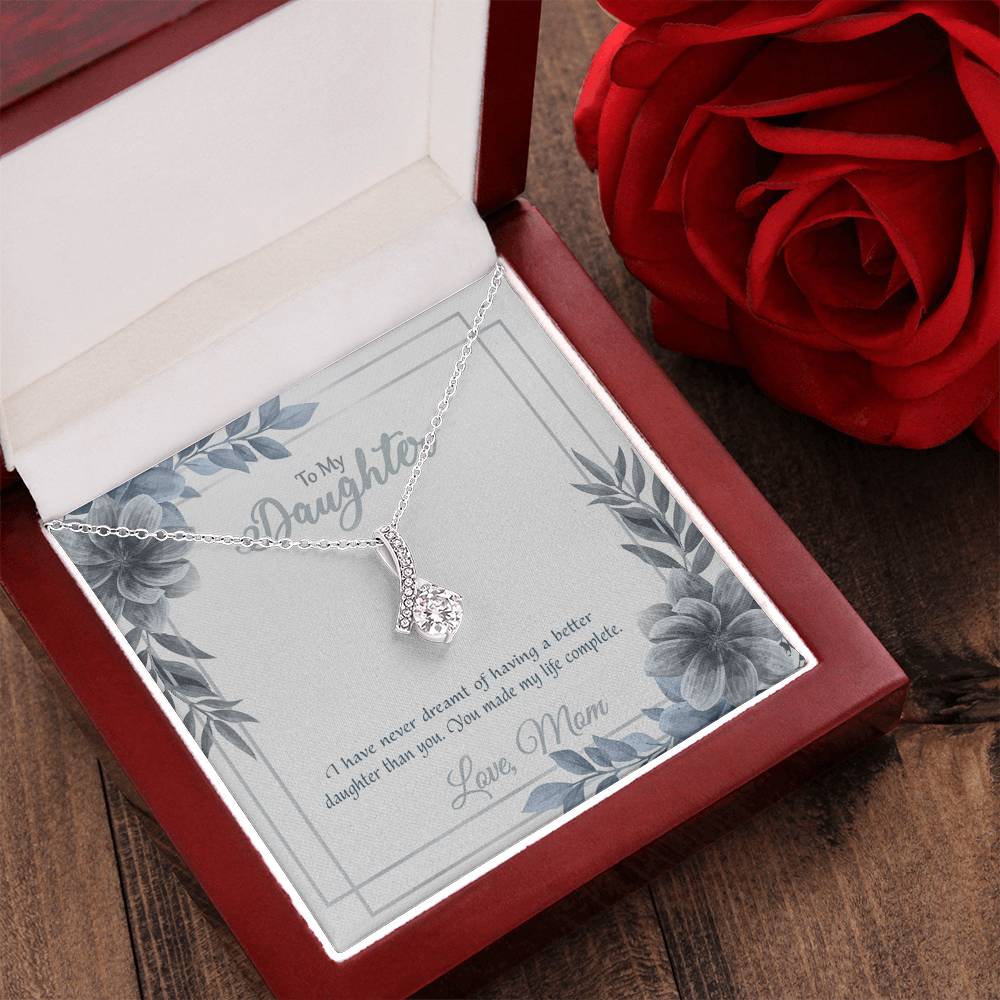 To My Daughter - Love Mom - 925 Sterling Silver Pendant Alluring Beauty Necklace