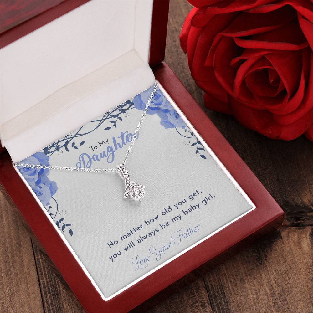 To My Daughter - Love Your Father - 925 Sterling Silver Pendant Alluring Beauty Necklace