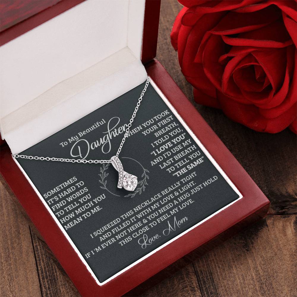 To My Beautiful Daughter - The Perfect Gift For Your Daughter - A Prayer For My Daughter - Mother To Daughter Birthday Gift Alluring Beauty Necklace