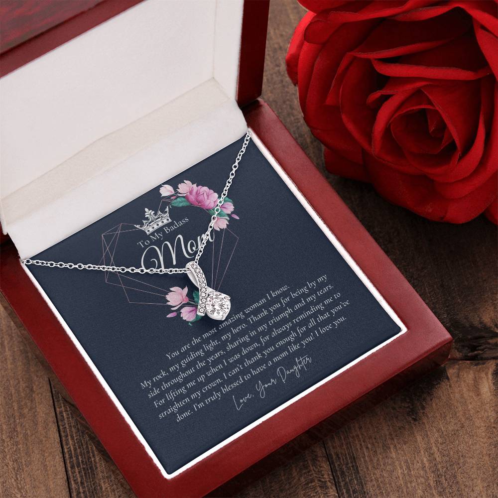 To My Badass Mom Necklace  Badass Mom Gift  Mother’S Day Gift  Birthday Gift  Gift From Daughter On Wedding Day 5 Alluring Beauty Necklace