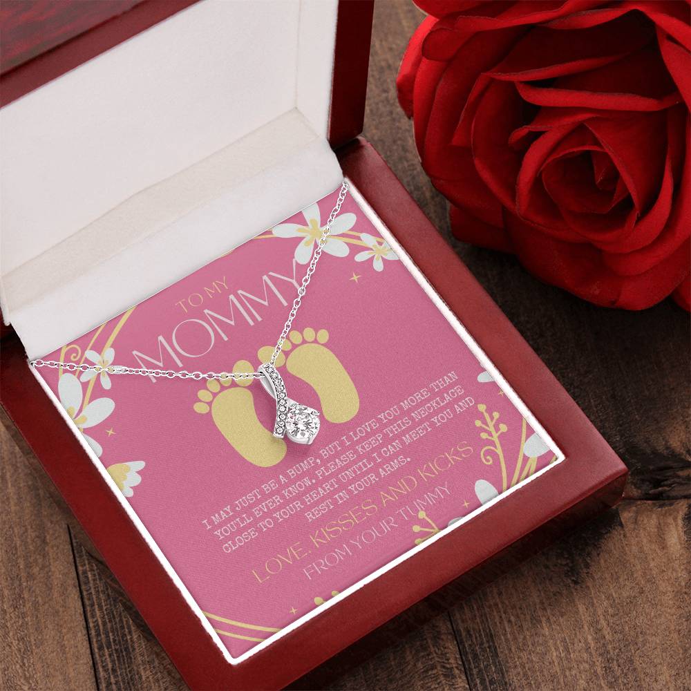 Baby Shower Gift New Mommy Necklace Pregnant Wife Gift To My Mommy I May Just Be A Bump But I Love You More Than You 2  Alluring Beauty Necklace