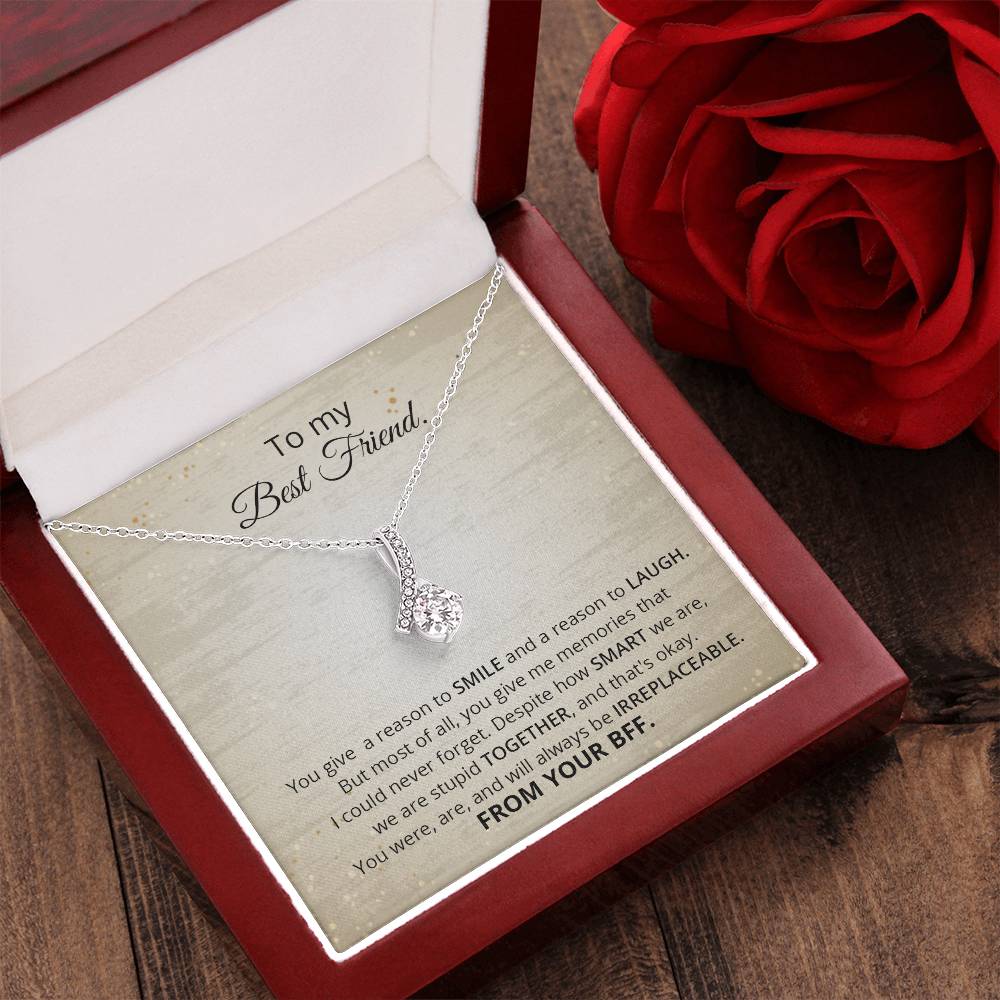 To My Best Friend Necklace Love Knot Pendant Valentines Day Gift For Friend Jewelry Silver Friendship Present Valentin Bestie Gift For Her Alluring Beauty Necklace