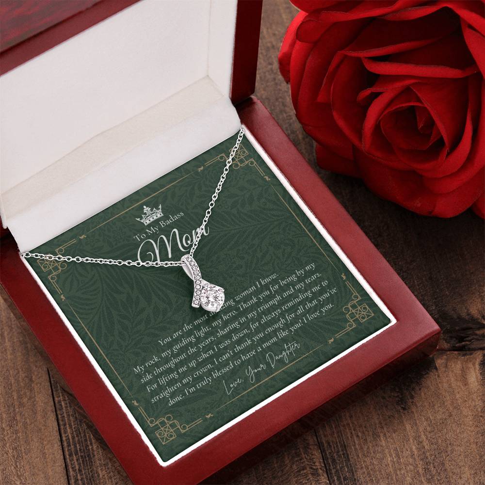 To My Badass Mom Necklace  Badass Mom Gift  Mother’S Day Gift  Birthday Gift  Gift From Daughter On Wedding Day 10 Alluring Beauty Necklace