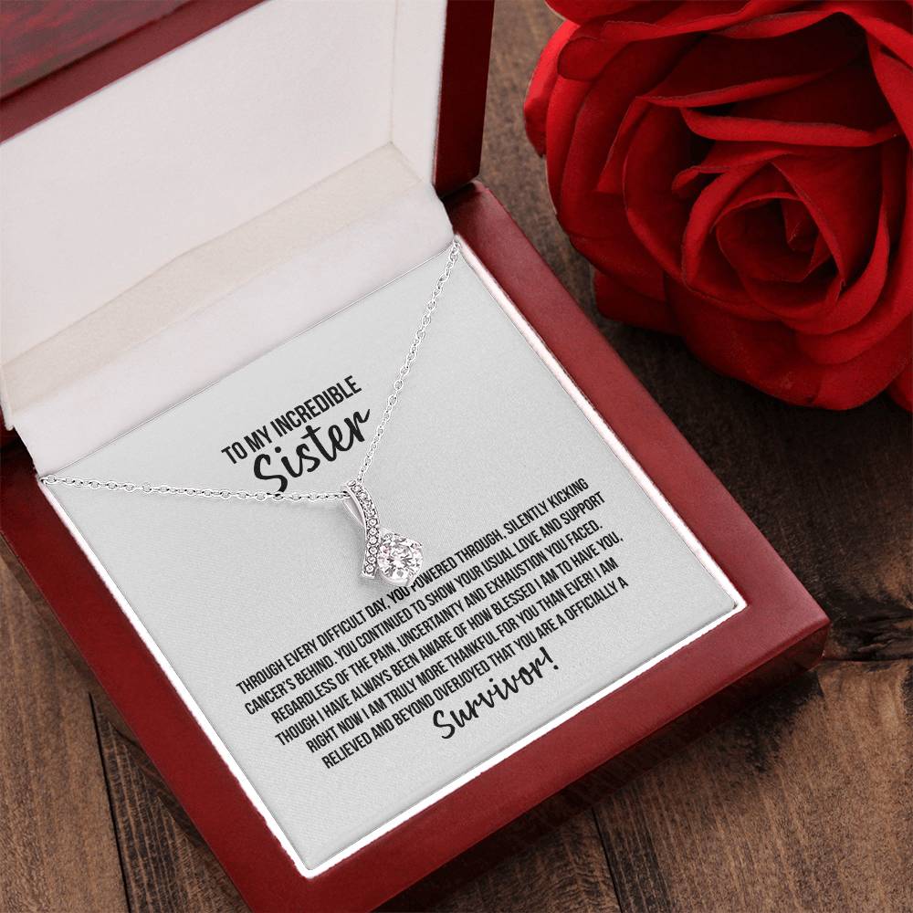 Sister Survivor Ribbon Necklace Alluring Beauty Necklace
