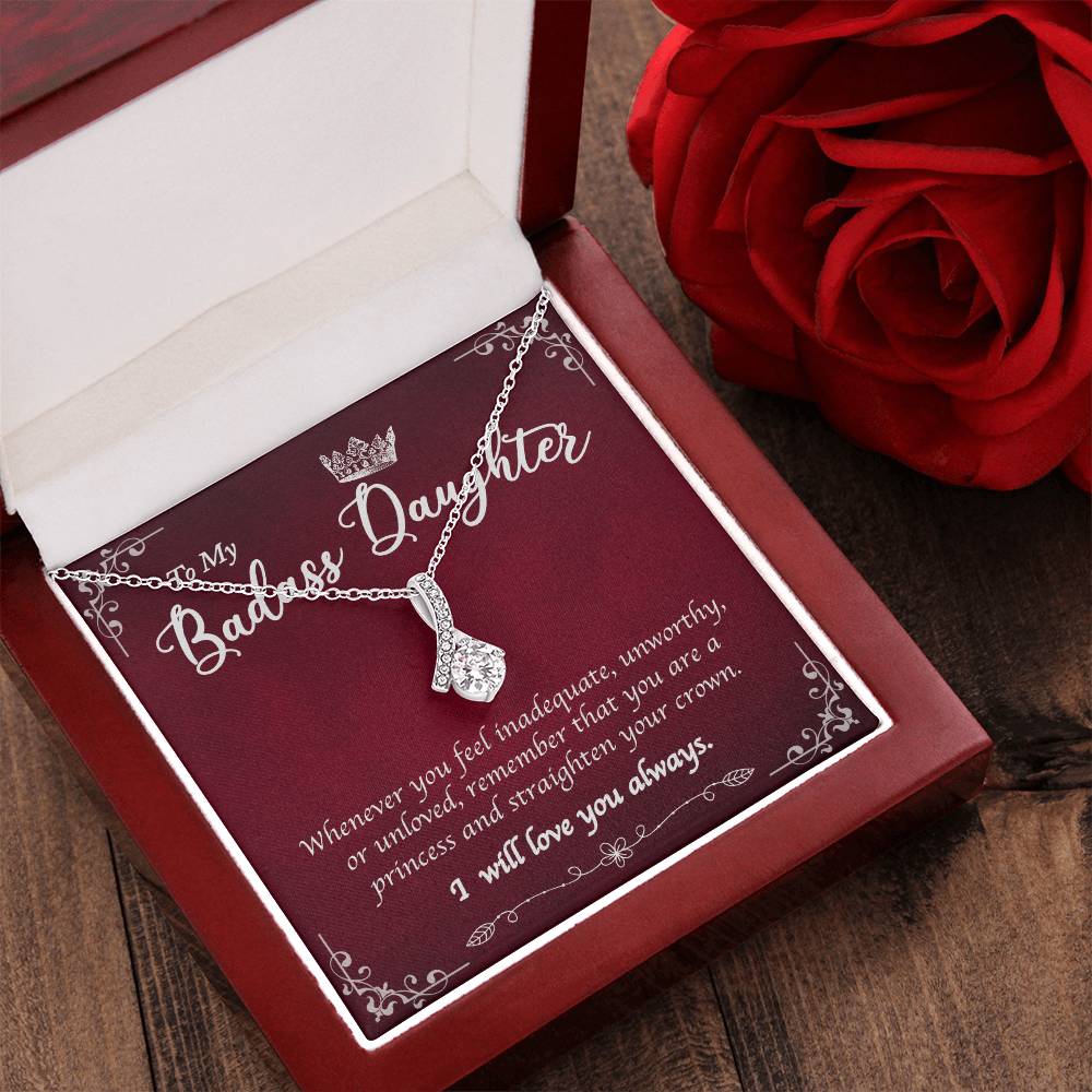 To My Badass Daughter Luxury Necklace 1 Alluring Beauty Necklace