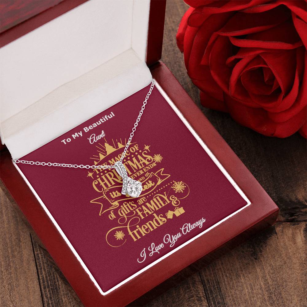 To My Beautiful Aunt The Magic Of Christmas Is Family And Friends Message Card Necklace I Love You Always Alluring Beauty Necklace