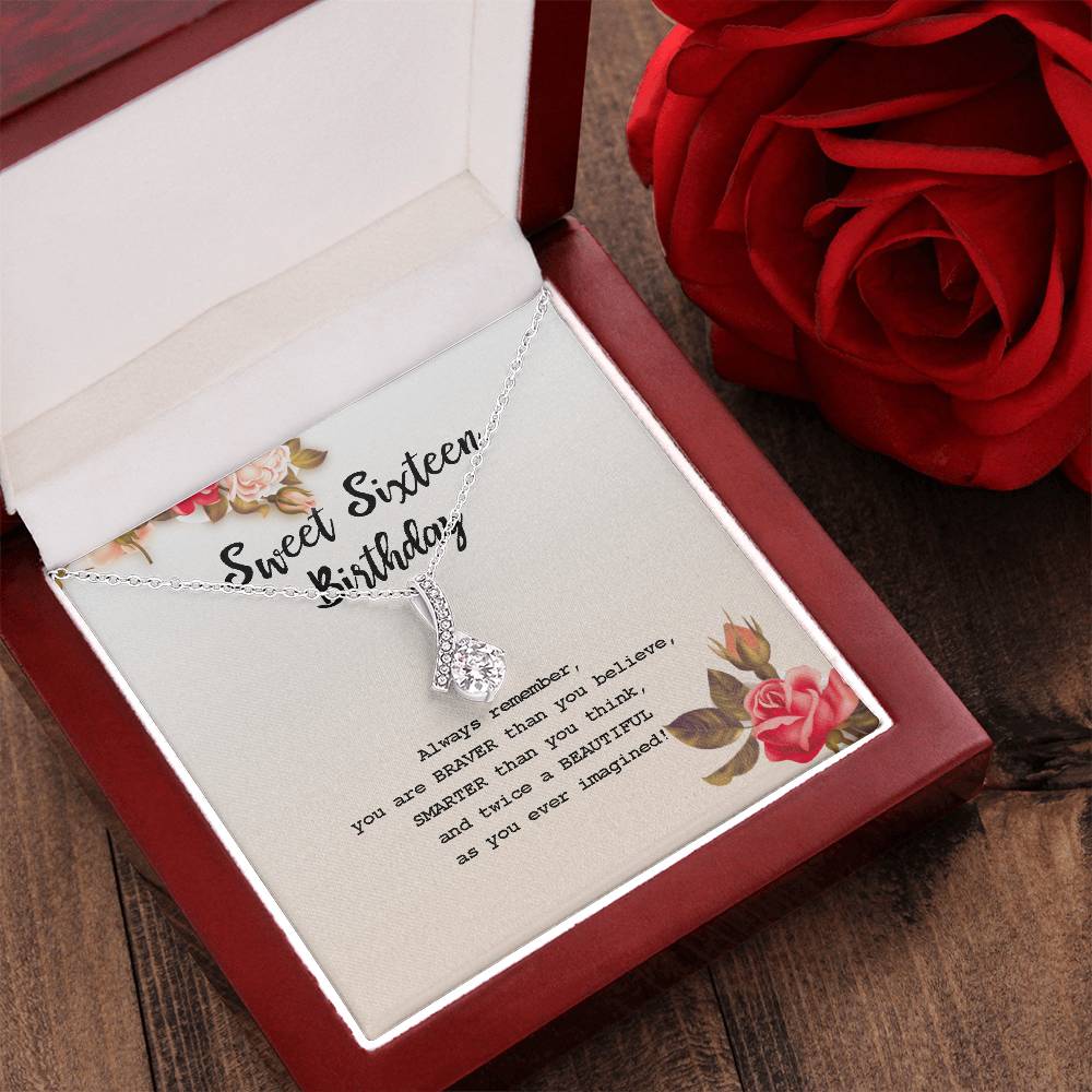 Sweet Sixteen Birthday - Sweet 16 Gifts For Girls Necklace With Meaningful Message Alluring Beauty Necklace
