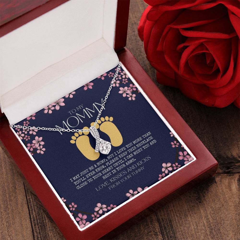 Baby Shower Gift New Mommy Necklace Pregnant Wife Gift To My Mommy I May Just Be A Bump But I Love You More Than You Ever Alluring Beauty Necklace