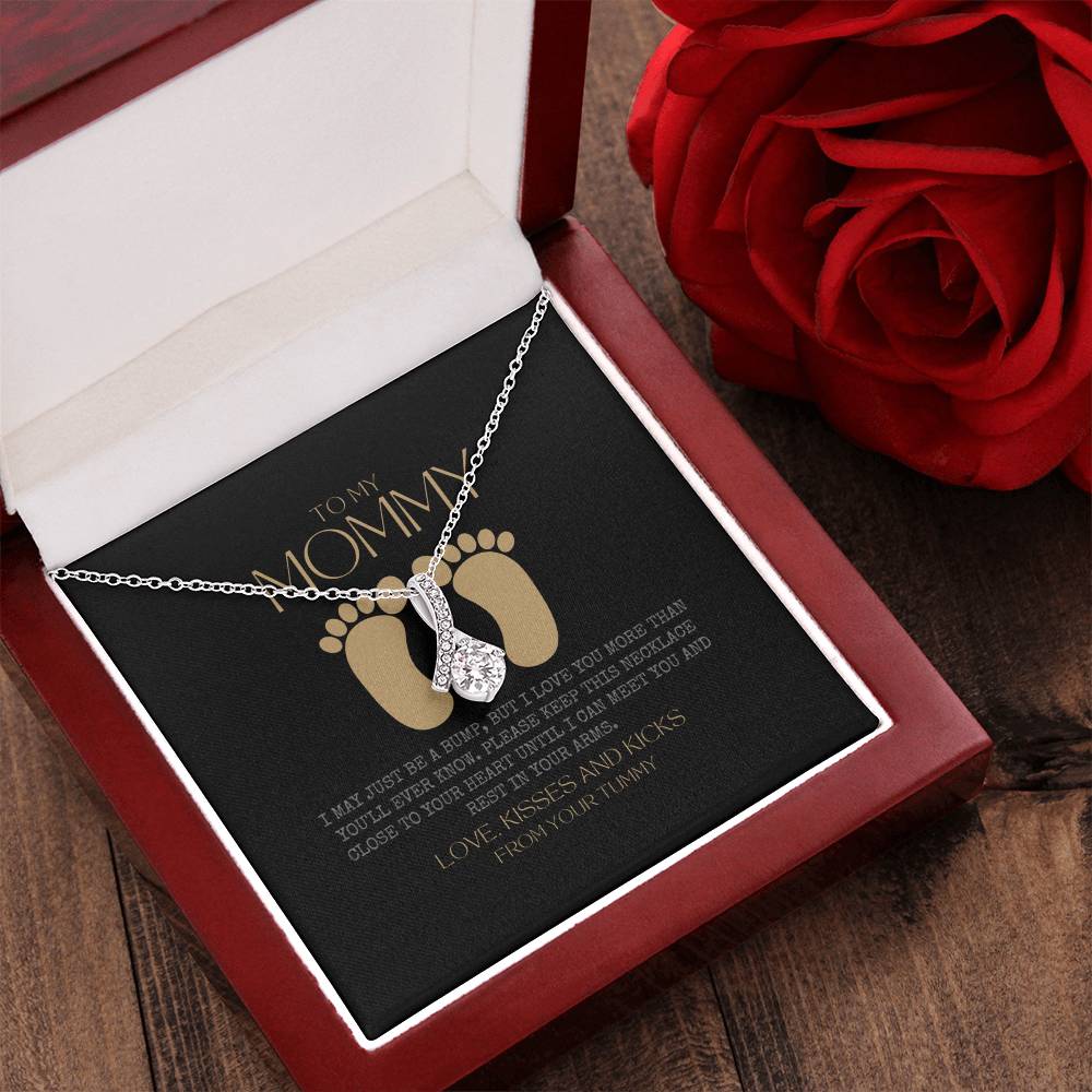 Baby Shower Gift New Mommy Necklace Pregnant Wife Gift To My Mommy I May Just Be A Bump Alluring Beauty Necklace