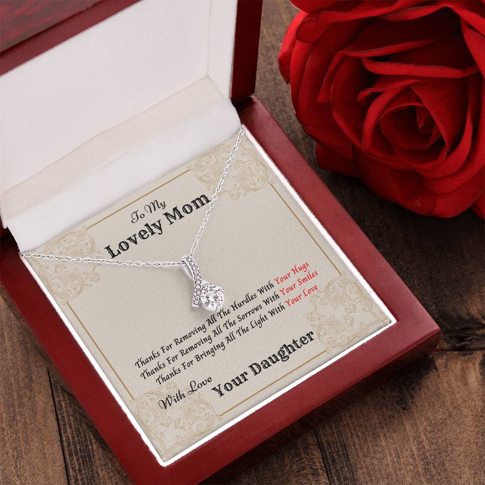 Thanks Mom Sparkly Pendant Necklace Alluring Beauty Necklace