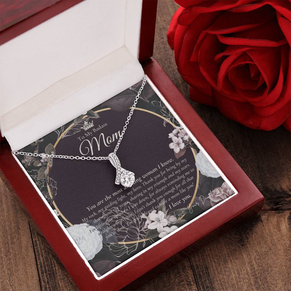 To My Beautiful Mom Necklace  Badass Mom Gift  Mother’S Day Gift  Birthday Gift  Gift From Daughter On Wedding Day 8 Alluring Beauty Necklace