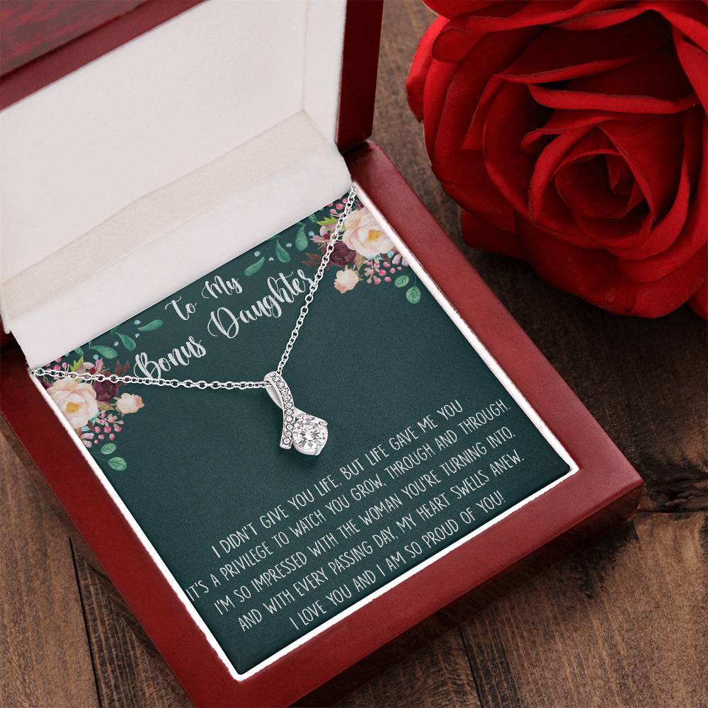 Stepdaughter Gift Alluring Beauty Necklace Gifts From Stepmom Stepsister Blended Family Wedding Daughter Of Bride Or Groom Alluring Beauty Necklace