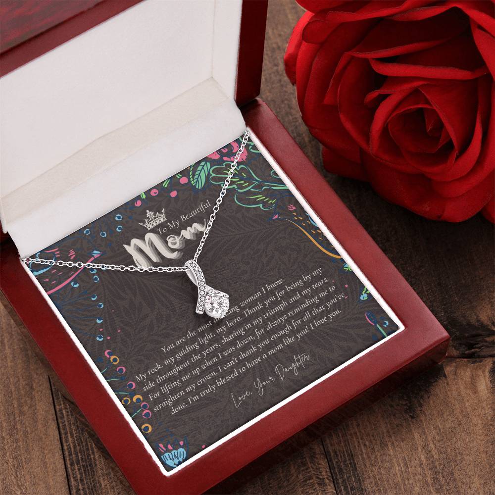 To My Beautiful Mom Necklace  Badass Mom Gift  Mother’S Day Gift  Birthday Gift  Gift From Daughter On Wedding Day 7 Alluring Beauty Necklace