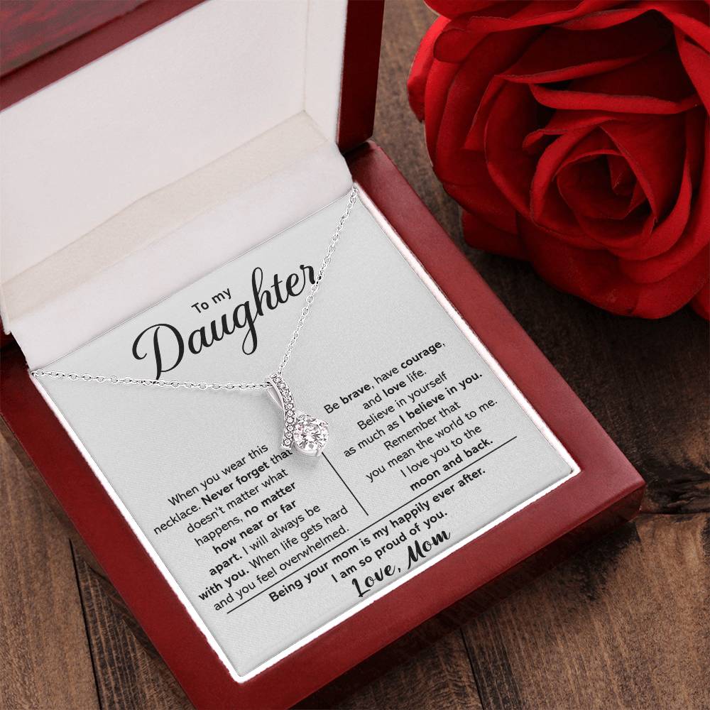 To My Daughter - I Love You To The Moon And Back - Necklace Alluring Beauty Necklace