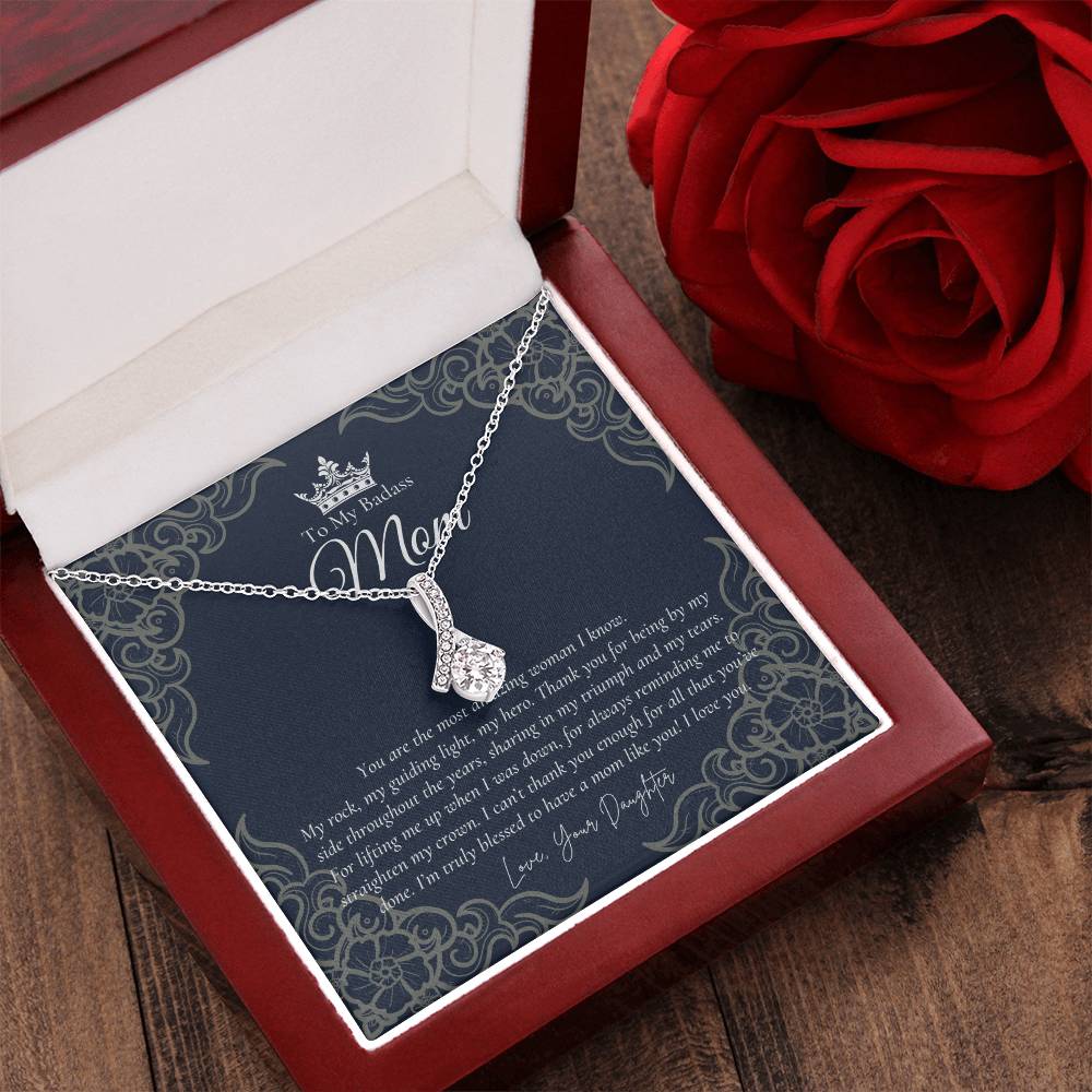 To My Badass Mom Necklace  Badass Mom Gift  Mother’S Day Gift  Birthday Gift  Gift From Daughter On Wedding Day 4 Alluring Beauty Necklace