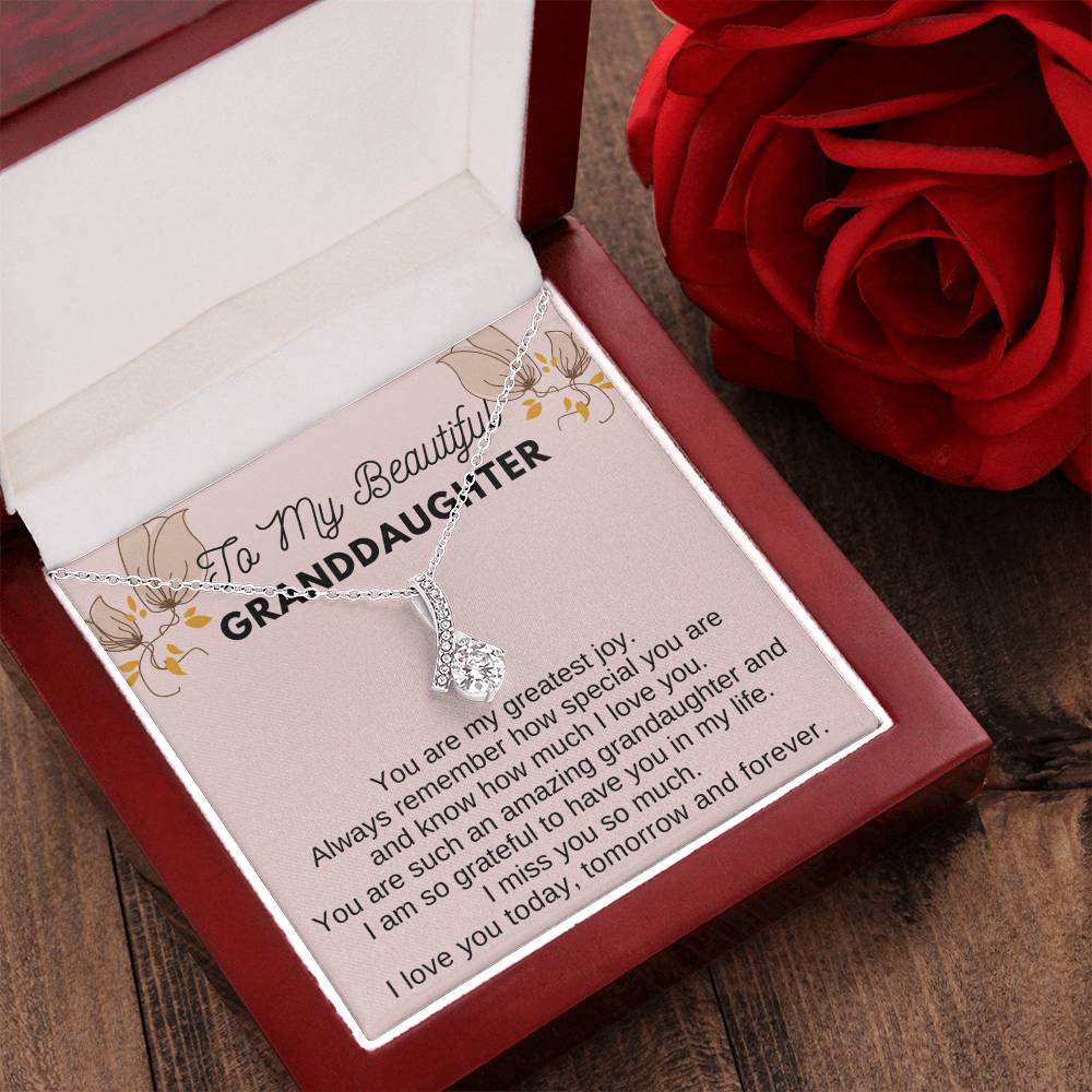 To My Beautiful Granddaughter Pendant Necklace Alluring Beauty Necklace