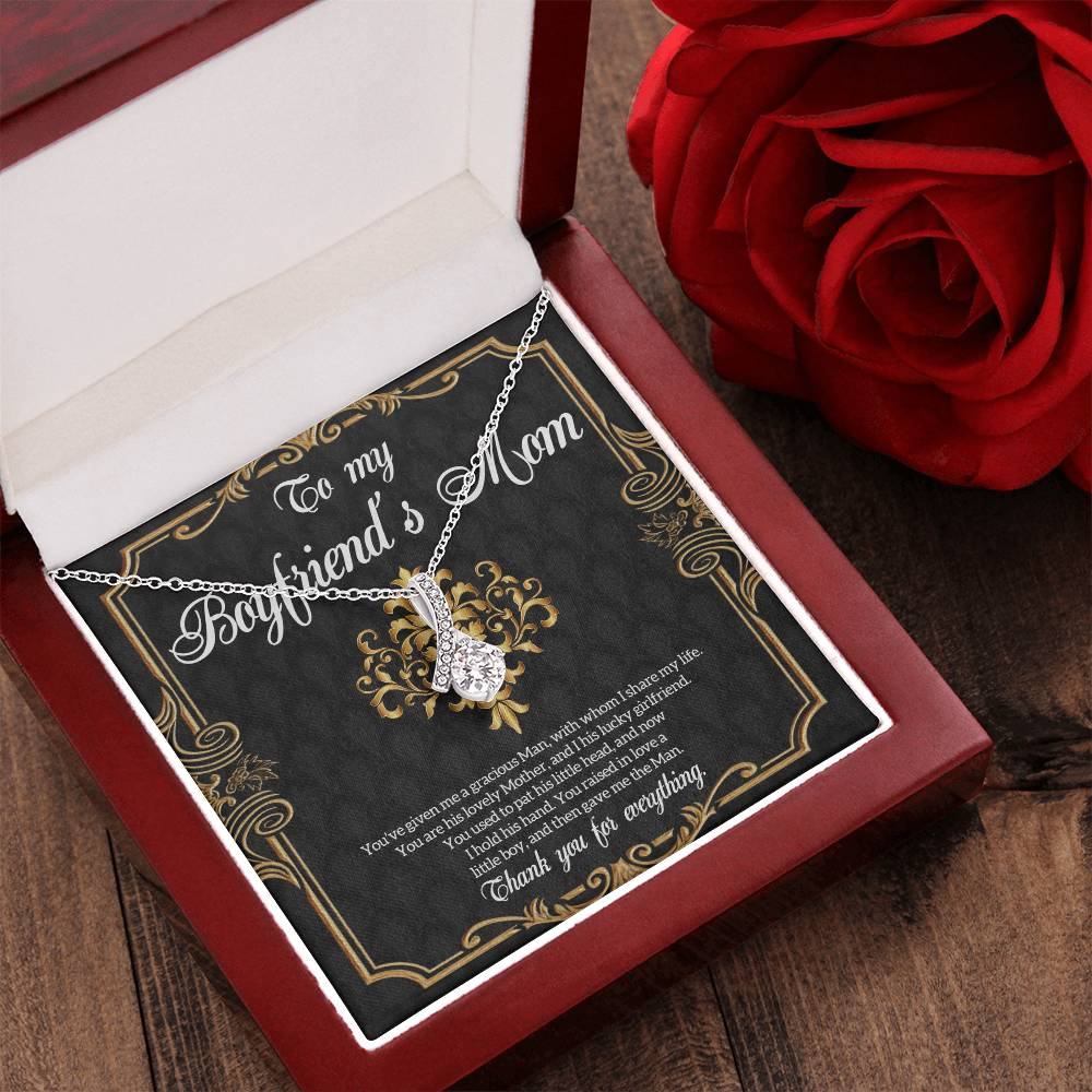 To My Boyfriend's Mom Necklace Gift Boyfriend's Mom Gift Necklace For Boyfriend Mom Boyfriends Mom Necklace With Message Card Jewelry Alluring Beauty Necklace
