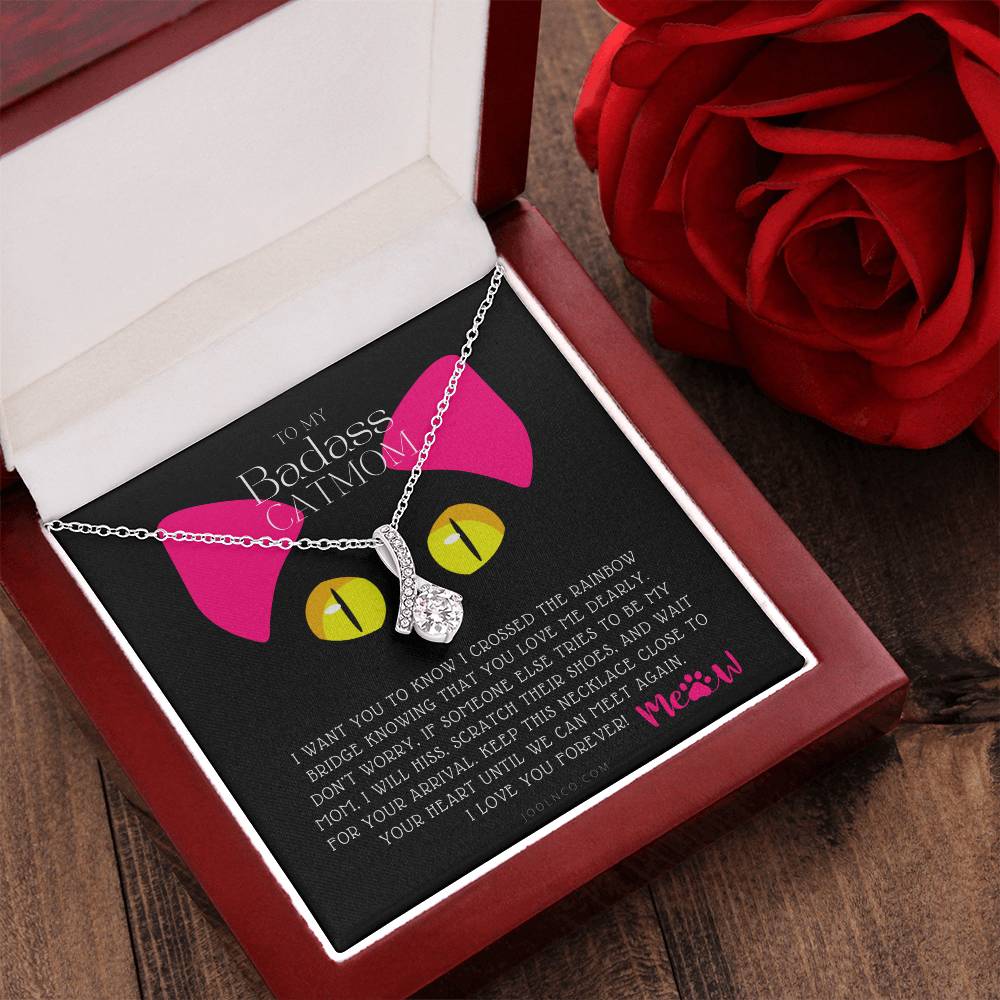 To My Badass Cat Mom Until We Can Meet Again Necklace Loss Of Cat Memorial Necklace Cat Loss Gifts Rainbow Bridge Cat Pet Sympathy Gift 7 Alluring Beauty Necklace