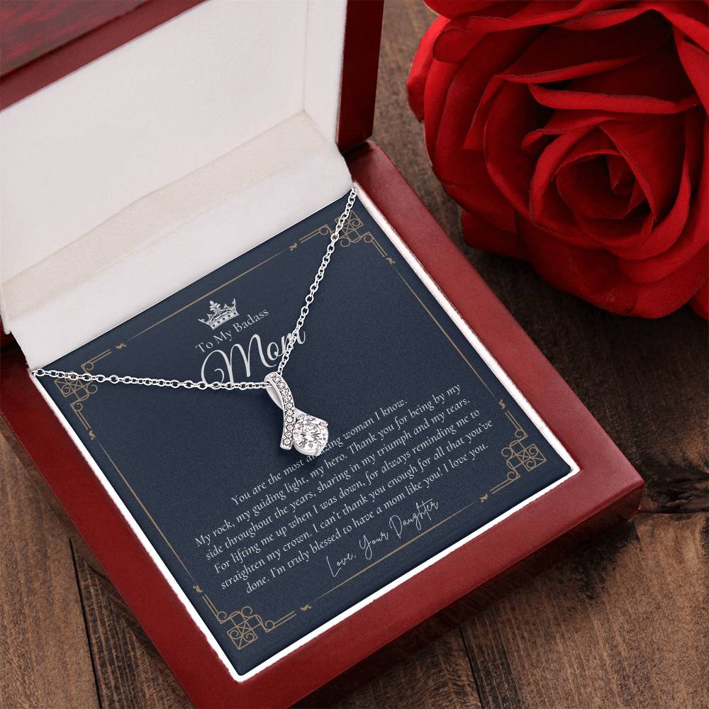 To My Badass Mom Necklace  Badass Mom Gift  Mother’S Day Gift  Birthday Gift  Gift From Daughter On Wedding Day 7 Alluring Beauty Necklace