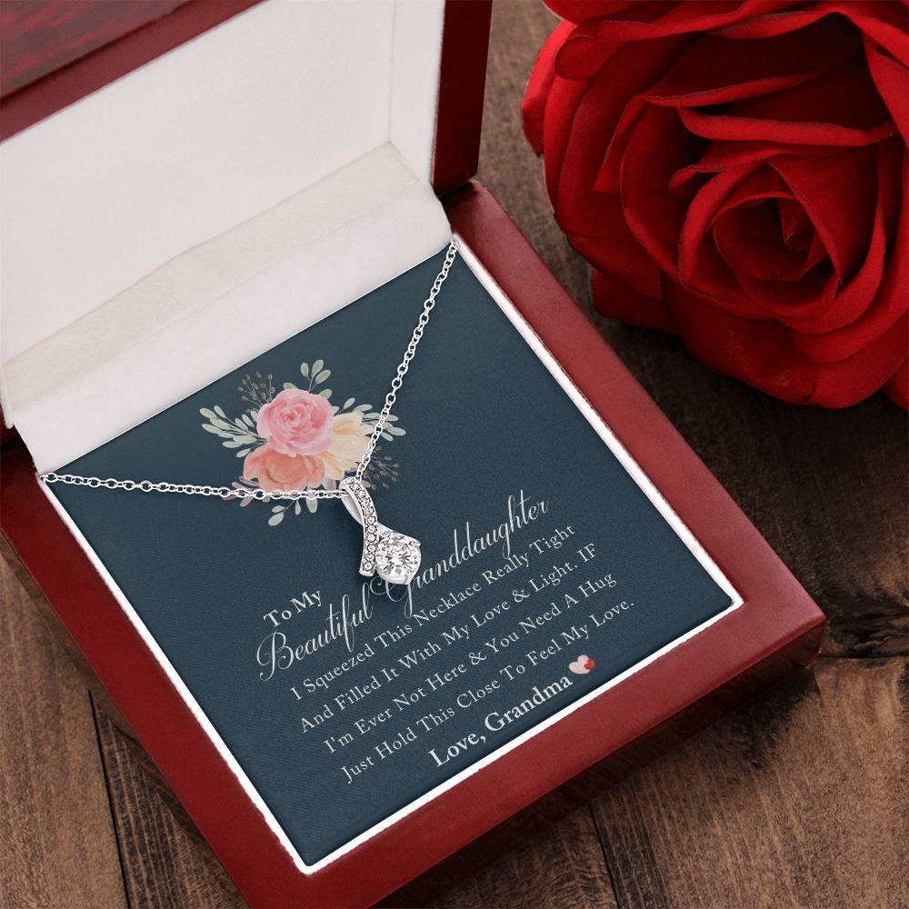 To My Beautiful Granddaughter Love And Light Heart Necklace - To My Granddaughter Gift From Grandmother Grandma And Granddaughter Necklace Alluring Beauty Necklace