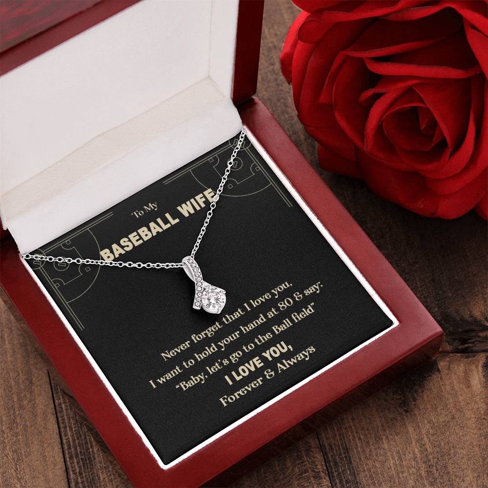 To My Baseball Wife - Baby Let's Go To The Ball Field - Luxury Necklace 3 Alluring Beauty Necklace