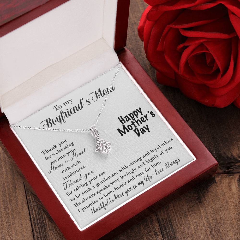 To My Boyfriend's Mom Necklace Mother's Day Necklace Boyfriend's Mom Gift Mother's Day Gift For Boyfriends Mom Alluring Beauty Necklace