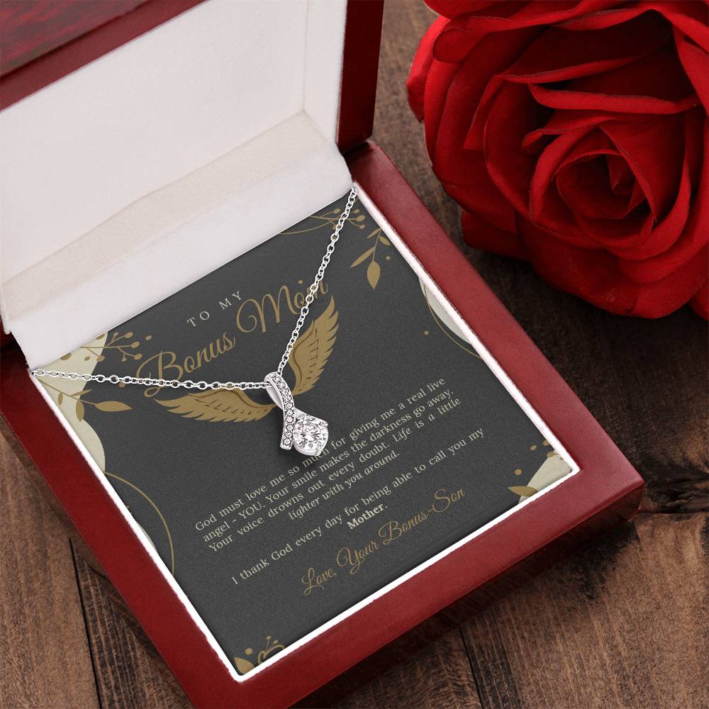 To My Bonus Mom Alluring Beauty Necklace